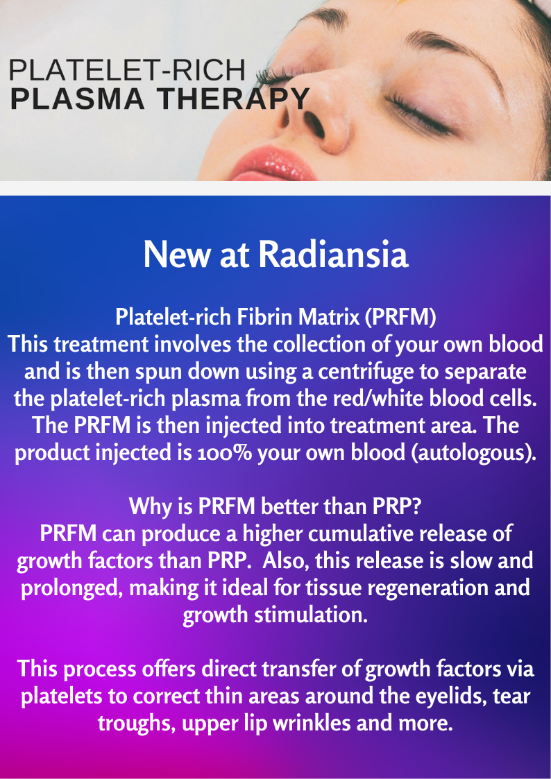Platelet-Rich Plasma Therapy - New at Radiansia